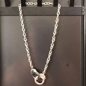 Handcuff necklace and earrings
